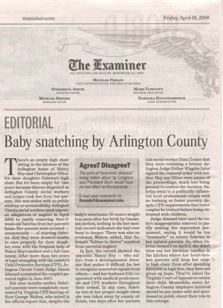 Baby Snatching by Arlington County